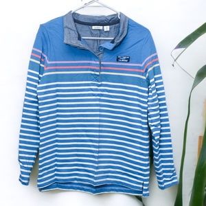 **3/$25** LL Bean Sweatshirt Style Collared Shirt - M